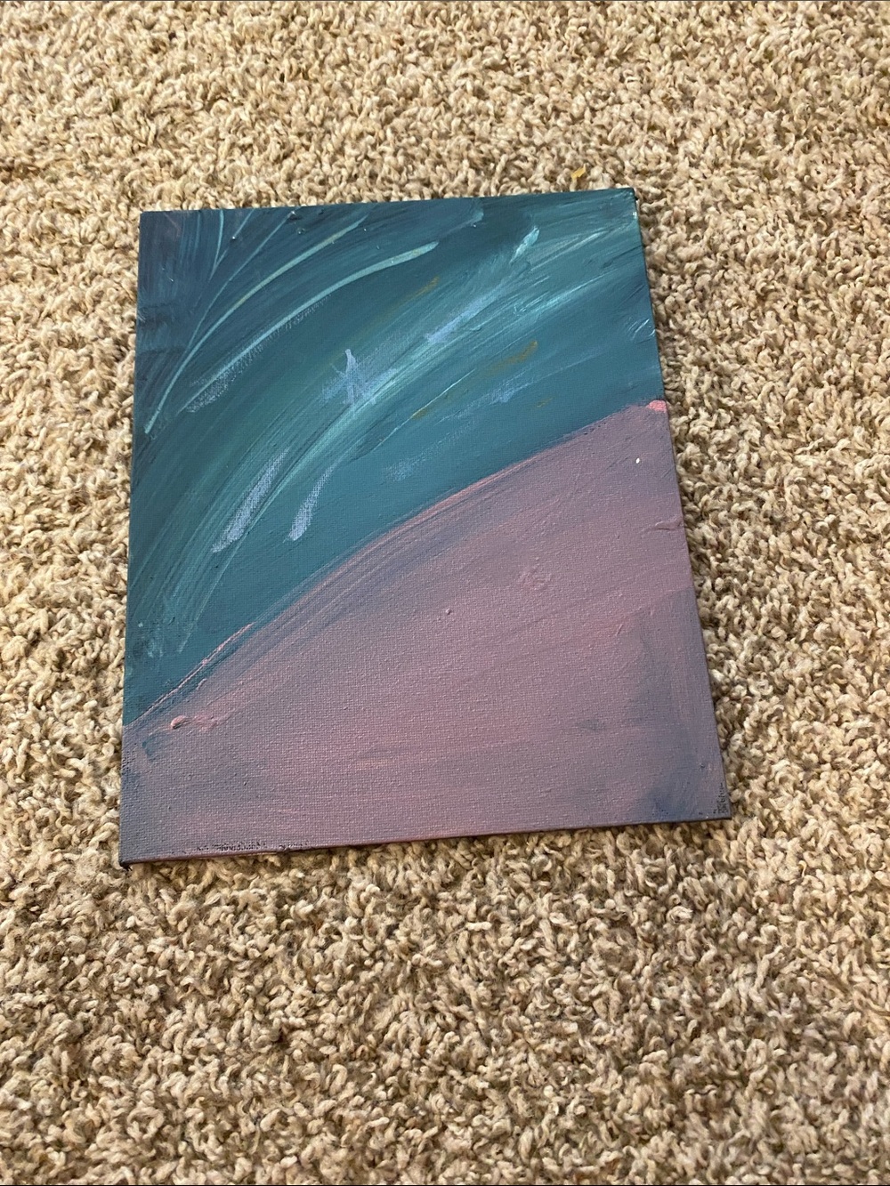 Abstract Two-Tone Canvas Wall Art - Teal & Mauve